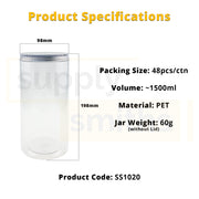 Plastic Container [10cm Diameter, 20cm Height] - 48 pcs/pack