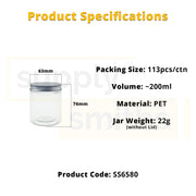 Plastic Container [6.5cm Diameter, 8cm Height] - 113 pcs/pack