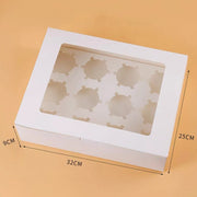 White Cupcake Box 1/2/4/6/12 Slots - 10 pcs/pack