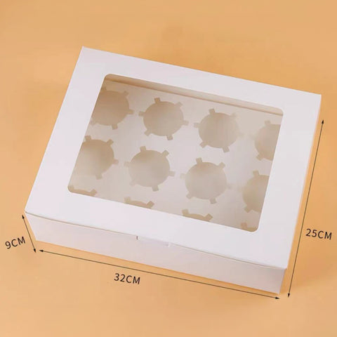 White Cupcake Box 1/2/4/6/12 Slots - 10 pcs/pack