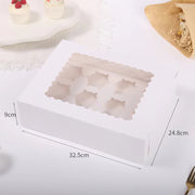 White Cupcake Box 1/2/4/6/12 Slots - 10 pcs/pack
