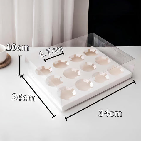 Transparent Cupcake Box 2/4/6/12 Slots - 10 pcs/pack