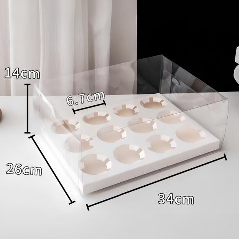 Transparent Cupcake Box 2/4/6/12 Slots - 10 pcs/pack