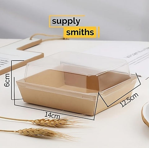Food Tray W/ Lid [Square] - 50 pcs/pack
