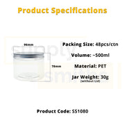 Plastic Container [10cm Diameter, 8cm Height] - 48 pcs/pack