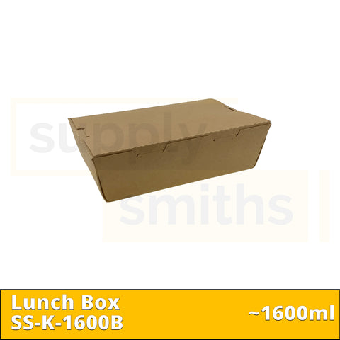 Kraft Lunch Box (1600ml) - 200 pcs/ctn
