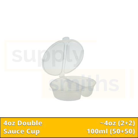 4oz Double Sauce Container - 600 pcs/ctn