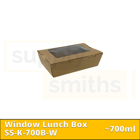 Kraft Window Lunch Box (700ml) - 200 pcs/ctn