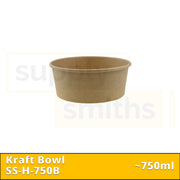 Kraft Bowl Base (750ml) - 300 pcs/ctn