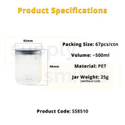 Plastic Container [8.5cm Diameter, 10cm Height] - 67 pcs/pack
