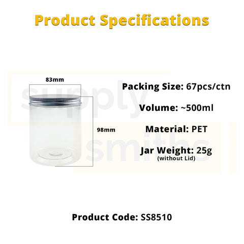 Plastic Container [8.5cm Diameter, 10cm Height] - 67 pcs/pack