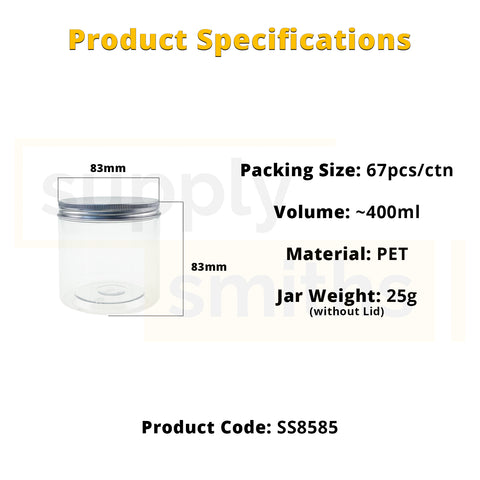 Plastic Container [8.5cm Diameter, 8.5cm Height] - 67 pcs/pack