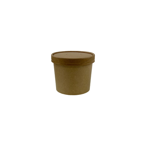 Kraft Tub Paper Lid (8oz, 12oz & 16oz) - 500 pcs/ctn