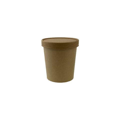 Kraft Tub Paper Lid (8oz, 12oz & 16oz) - 500 pcs/ctn