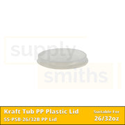 Kraft Tub PP Lid (26oz & 32oz) - 500 pcs/ctn