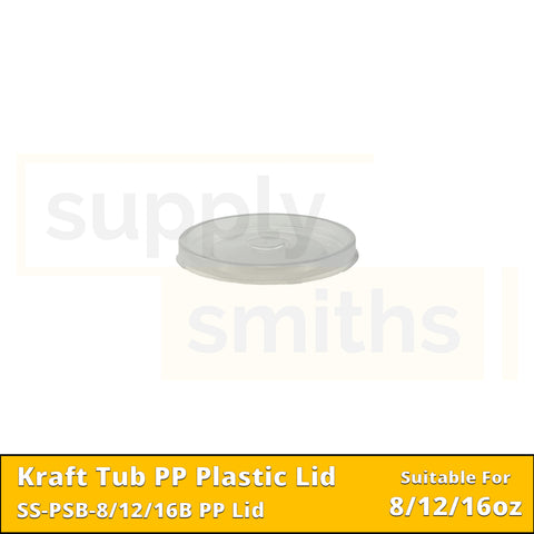 Kraft Tub PP Lid (8oz, 12oz & 16oz) - 500 pcs/ctn