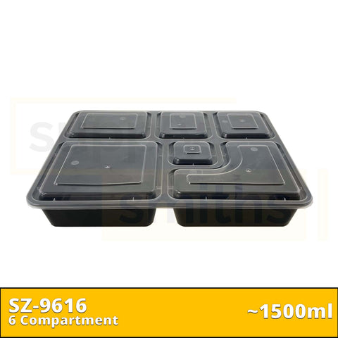 SZ-9616 6 Compartment (1500ml) - 100 pcs/ctn